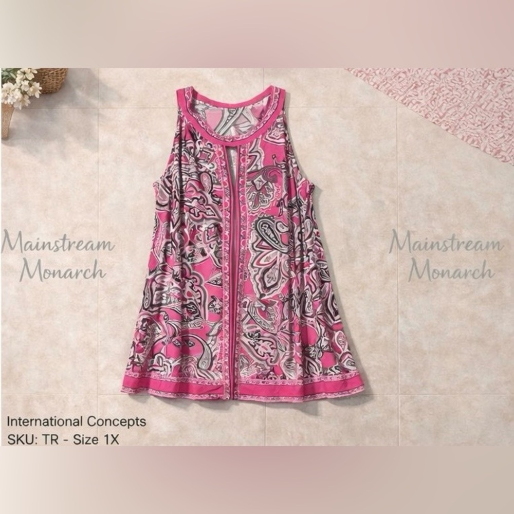 INC International Concepts Pink Paisley Mini Dress